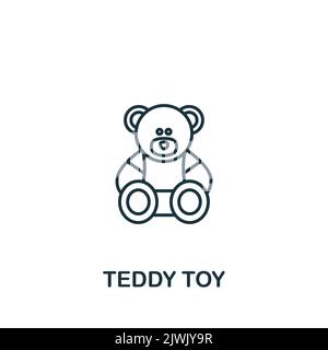 Icona di Teddy Toy. Icona monocromatica Simple Baby per modelli, web design e infografiche Illustrazione Vettoriale