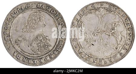 thaler. Jakub Kettler (książę Kurlandii i Semigalii; 1642-1682), regnante Foto Stock