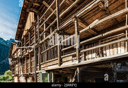 Italia Veneto canale d'Agordo - Tabià Foto Stock