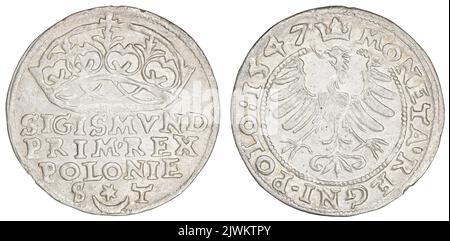 groschen. Zygmunt i Stary (Król polski ; 1506-1548) Foto Stock