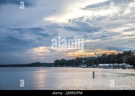 Una vista della costa Bluffton South Carolina al tramonto Foto Stock