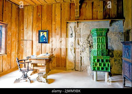 Studierstube von Martin Luther auf der Wartburg, WO er die Bibel übersetzte; Studio di Martin Luther a Wartburg, dove Hie tradusse la bibbia Foto Stock