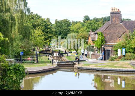 Atherstone Locks, Atherstone, Warwickshire, Inghilterra, Regno Unito Foto Stock