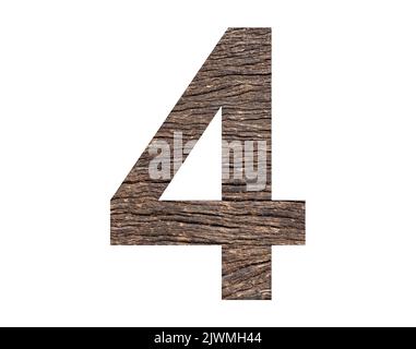 Numero 4 - sfondo rustico corteccia albero Foto Stock