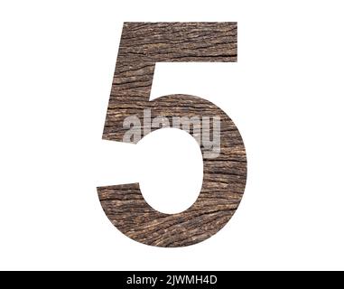 Numero 5 - sfondo rustico corteccia albero Foto Stock