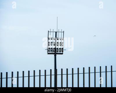 Torre di illuminazione dello stadio di atletica di Malaga Foto Stock