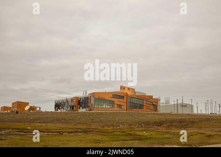 Esterno della Canadian High Arctic Research Station a Cambridge Bay, Victoria Island, Nunavut, Canada. Foto Stock