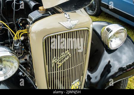 1935 Austin Seven ARQ Ruby. Spettacolo di auto classica della Torre di Hoghton 2022. Foto Stock