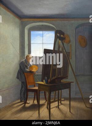 Caspar David Friedrich nel suo studio, Georg Friedrich Kersting, 1811, Alte Nationalgalerie, Berlino, Germania, Europa Foto Stock