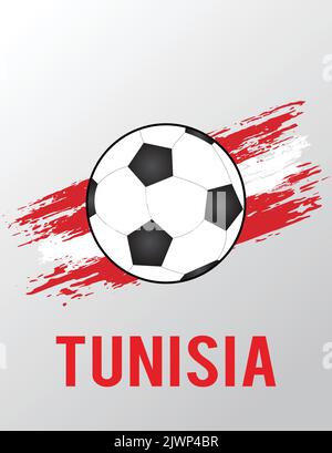 Tunisia Soccer Brush Flag Argentina Illustrazione Vettoriale