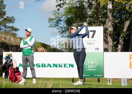 Golf: Åland 100 Ladies Open 2022 finale, Ladies European Tour. Fotografia: Rob Watkins/Alamy. Nella foto: Emma Spitz (AUT) Foto Stock