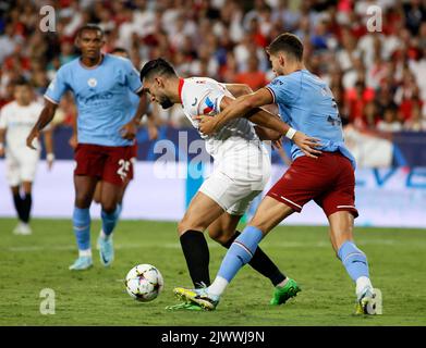 SIVIGLIA 6/09/2022 JORNADA 1 LIGA DE CAMPEONES (FSE DE GRUPOS) ESTADIO SANCHEZ-PIZJUAN SEVILLA FC-MANCHESTER CITY .ARCHSEV FOTO MANUEL GÓMEZ 900/CORDON PRESS Foto Stock