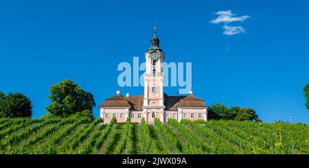 Monastero cistercense Birnau al Lago di Costanza pellegrinaggio barocco chiesa religione panorama in Germania Foto Stock