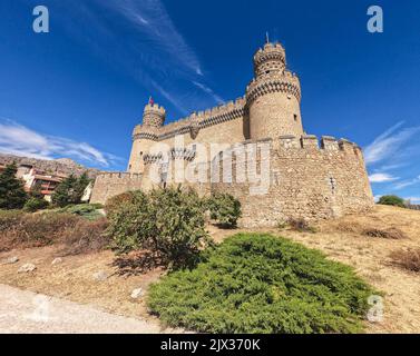 Castello Manzanares el Real, Madrid, Spagna Foto Stock