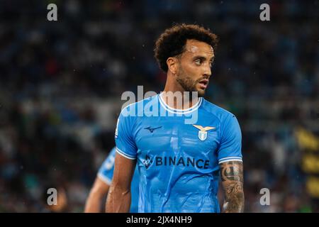 Roma, Italia 3rd settembre 2022: Felipe Anderson della SS LAZIO gesti durante la Serie Italiana Una partita di calcio 202223 tra S.S. Lazio e S.S.C. Napoli allo Stadio Olimpico Foto Stock