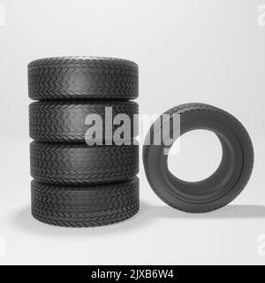 Ruota #car wheel #car stire #rubber #wheel pneumatici auto design realistico 3D #car wheel #car stire #stire Foto Stock