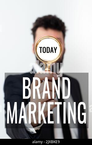 Esposizione concettuale MarketingCreando consapevolezza sui prodotti in tutto il mondo. Parola per creare consapevolezza sui prodotti in tutto il mondo Foto Stock