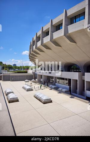 Yoyogi National Stadium (Kenzo Tange) costruito per le 1964 Olimpiadi di estate a Tokyo in Giappone Foto Stock