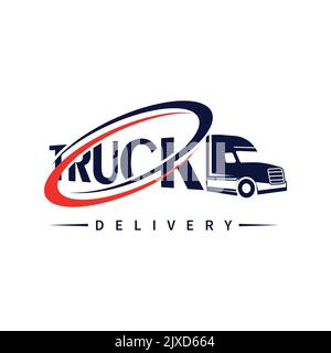 Logo camion logistica disegno grafico Vector silhouette camion modello astratto logo Illustrazione Vettoriale