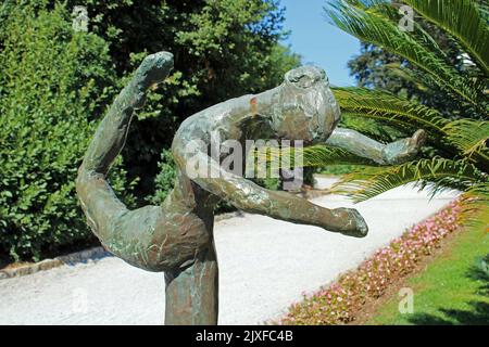 Famosi luoghi di interesse, Opatija, famoso parco pubblico Angiolina, scultura di Isadora Duncan, costa adriatica, baia del Quarnero, Croazia Foto Stock