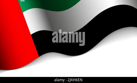 EPS10 Vector Patriotic Heart con bandiera degli Emirati Arabi Uniti. Un elemento di impatto per l'uso che si desidera fare di esso. Illustrazione Vettoriale