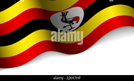 EPS10 Vector Patriotic Heart con bandiera dell'Uganda. Un elemento di impatto per l'uso che si desidera fare di esso. Illustrazione Vettoriale