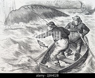 Cartoon di John Tenniel (1820-1914) un illustratore inglese, grafico umorista e cartoonista politico. Datato 19th ° secolo Foto Stock