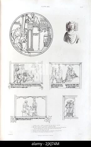 Memoriale sulla Camera dipinta nel Palazzo di Westminster. Copiato dalla parete della stanza da Charles Stothard nel 1819 Foto Stock