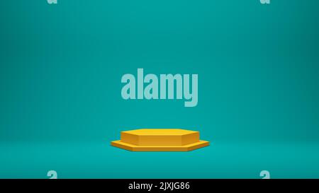 Colore scuro Teal Display prodotto Podium, sfondo luminoso sfumato con tavolo da studio Display prodotto Design Foto Stock