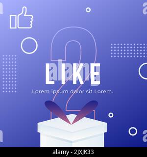 Immagine vettoriale del modello Gradient posts giveaway. Illustrazione Vettoriale