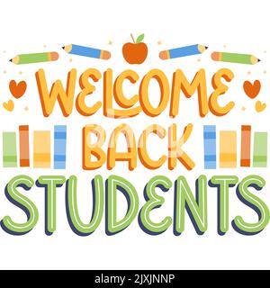 Lettere colorate di ritorno a scuola set Vector illustrazione. Illustrazione Vettoriale