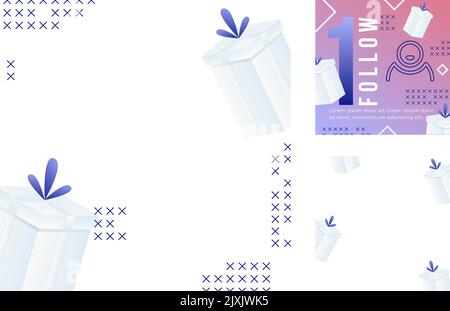 Immagine vettoriale del modello Gradient posts giveaway. Illustrazione Vettoriale