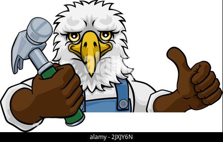 Eagle falegname tuttofare Builder Azienda martello Illustrazione Vettoriale