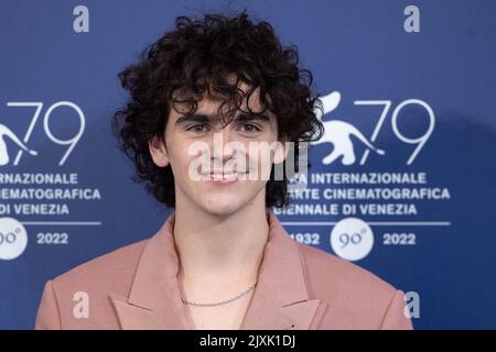 Jack Dylan Grazer partecipa alla Dreamin' Wild Photocall durante il 79th° Festival Internazionale del Cinema di Venezia (Mostra), che si terrà a Venezia il 07 settembre 2022. Foto di Aurore Marechal/ABACAPRESS.COM Foto Stock