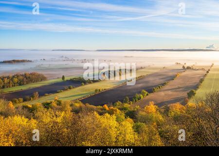 Vista di un bellissimo paesaggio patchwork in autunno Foto Stock