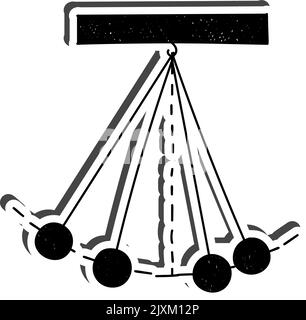 Adesivo per attrezzature fisiche con ombra sul tema dell'istruzione. Ritorno a scuola. Illustrazione vettoriale. Illustrazione Vettoriale