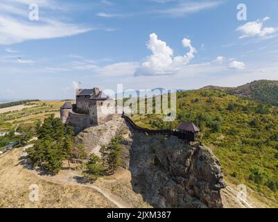 Veduta aerea del Castello di Boldogko in Ungheria Foto Stock