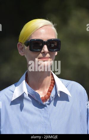 Venezia, Italia. 06th Set, 2022. VENEZIA, ITALIA - 06 SETTEMBRE: Tilda Swinton è stata presente durante il 79th° Festival Internazionale del Cinema di Venezia, il 06 settembre 2022 a Venezia. Credit: dpa/Alamy Live News Foto Stock