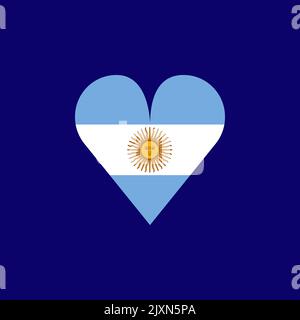 Bandiera Argentina nel segno di illustrazione del vettore cardiaco Illustrazione Vettoriale