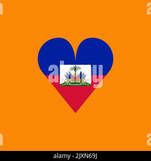 Bandiera di Haiti nel segno di illustrazione del vettore cardiaco Illustrazione Vettoriale