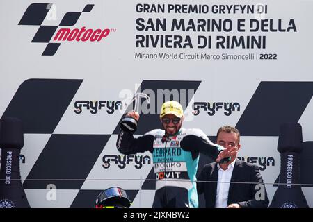 #7 Foggia Dennis (Leopard Racing Honda) Moto3 in occasione del Gran Premio di San Marino e della Riviera di Rimini gara Moto2 - Moto3, Campionato del mondo MotoGP a Misano Adriatico, 04 2022 settembre Foto Stock