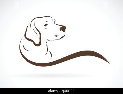 Vettore di testa di cane (labrador) su sfondo bianco., animale domestico. Animali. Illustrazione vettoriale a strati facilmente modificabile. Illustrazione Vettoriale