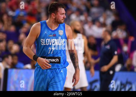 COLONIA, GERMANIA - 7 SETTEMBRE 2022: Luka Doncic. La partita di pallacanestro di Eurobasket 2022 Francia vs Slovenia Foto Stock