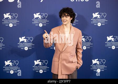 Jack Dylan Grazer partecipa alla fotocellula per 'Dreamin' Wild' al 79th° Festival Internazionale del Cinema di Venezia, il 07 settembre 2022 a Venezia. Foto Stock