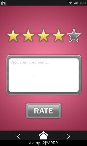 Schermata di un servizio di valutazione Foto Stock