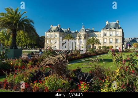 Francia. Parigi (75) 6th° arrondissement. Il Palazzo di Lussemburgo, situato a nord dei Giardini di Lussemburgo, è la sede del Senato francese, installato nel 1 Foto Stock