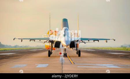sukhoi su 30 mk2 e su22M4 in una giornata di volo dimostrativa Foto Stock