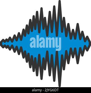 Icona Music Equalizer. Contorno grassetto modificabile con disegno riempimento colore. Illustrazione vettoriale. Illustrazione Vettoriale