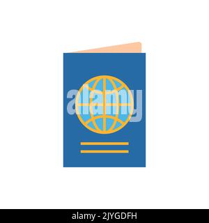 Icona Passport. Icona Vector Flat relativa al passaporto Illustrazione Vettoriale