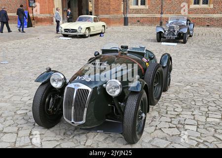 Frazer Nash le Mans (1952, replica) venduto per £ 605.000. Gooding Classic Car Auction, 3 settembre 2022. Hampton Court Palace, Londra, Regno Unito, Europa Foto Stock